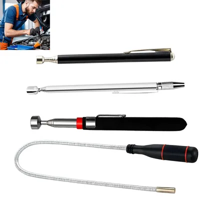 Produktbild von Magnetstab Set 4 Stück, teleskopisch & stark, 550 mm Länge, vielseitig einsetzbar für Werkstatt, Haushalt & Industrie