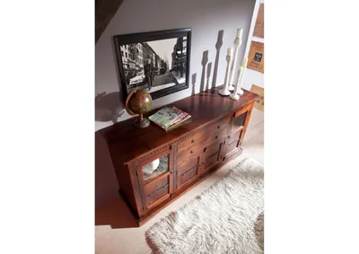 Produktbild von MASSIVMOEBEL24 Sideboard Akazie 181x50x100 nougat lackiert OXFORD #453