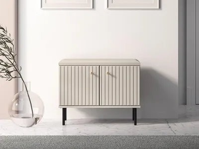 Produktbild von Garderobenbank – Schuhbank – Flurbank – Sitzbank mit Stauraum – SOPHIE 16 – Kaschmir – 68 cm – Kompakte Sitzbank mit Stauraum für den Flur
