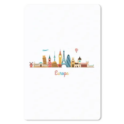 Produktbild von MuchoWow® Mauspad Mousepad Europa - Skyline - Regenbogen 18x27 cm - Mousepads - Maus Mat - Pad - Mausunterlage