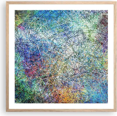 Produktbild von Gerahmtes Poster - Rahmen in heller Eiche - Abstraktion modern - 60x60 cm - Wand Bild - Wanddeko - Wandbilder - Wandposter - Bilderrahmen - Bilder - Kunstdruck - Wandbild - P2NAC60x60-3668