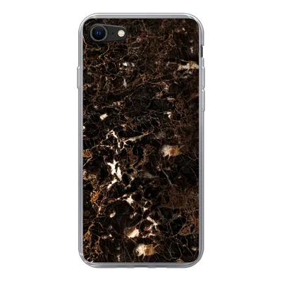 Produktbild von MuchoWow® Handyhülle Schutzhülle Hülle für iPhone SE 2022 Marmor - Schwarz - Gold Silikon Softcase Handy Hülle - Schutzhülle