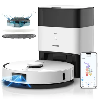 Produktbild von AIRROBO L60 Plus Staubsauger Roboter Saugroboter mit Wischfunktion, Auto-Staubentleerung, LiDAR-Navigation, 12000Pa, für Teppiche und Tierhaare