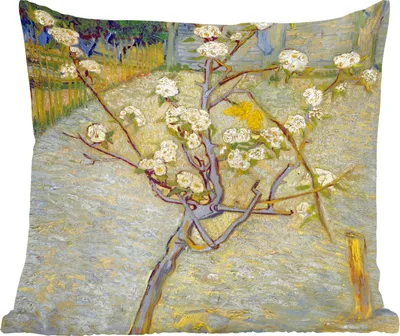 Produktbild von MuchoWow® Zierkissen Sofakissen Wohnzimmer Dekokissen 45x45 cm Blühender Birnbaum - Gemälde von Vincent van Gogh - Schlafpolster - Polster für das Sofa