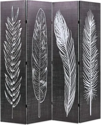 Produktbild von Cloris Designermöbel Raumteiler klappbar 160 x 170 cm Federn Schwarz-Weiß 2024 Neu