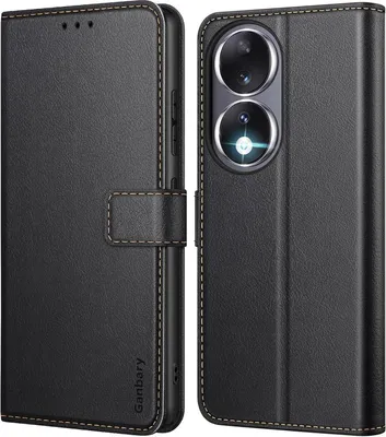 Produktbild von Ganbary Handyhülle für Honor 90 - Premium Leder Klapphülle Schwarz