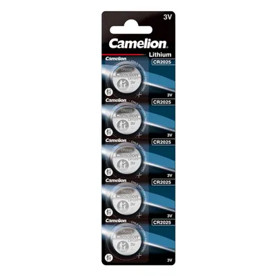 Produktbild von 5x Knopfzelle Knopfbatterie Lithium CR2025 Camelion Blister Verpackung Batterie