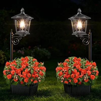 Produktbild von Solar Gartenlampen mit Pflanzkübel Set von 2