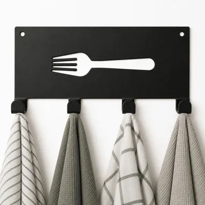 Produktbild von Handtuchhaken Küche Wandhaken Haken Hakenleiste Küchenutensilien Wand Halterung