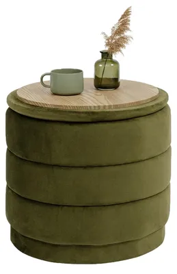 Obrázek produktu pro Kulatý pouf s víkem a úložným prostorem do obývacího pokoje