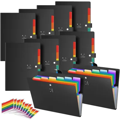 Produktbild von Fächermappe A4 7 Taschen erweiterbar 10 Stück Schwarz
