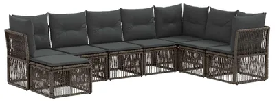 Produktbild von vidaXL Gartensofa-set 8 stk. Grau Poly-Rattan