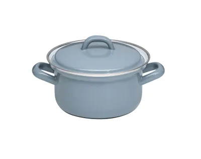 Produktbild von Riess Kasserolle mit Deckel Ø14cm 0,8L Pure Grey Emaille