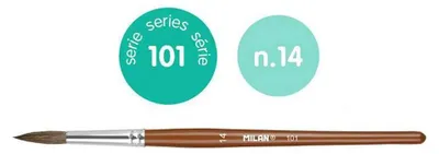 Produktbild von Milan Rundpinsel aus Ziegenhaar, Serie 101, Nr. 14, 1 Stück im Blister