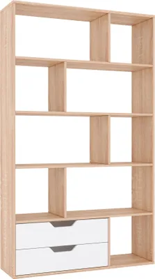 Produktbild von Bücherregal Roberto Raumteiler 110x32x185cm Sonoma Eiche weiß