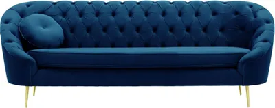 Produktbild von SLF24 - Gestepptes Dreisitzer-Sofa Kooper - blau - Velluto 11