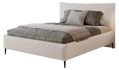Obrázek produktu pro Čalouněná postel MIKOTTI 160x200, béžová, bouclé látka, s úložným prostorem a roštem