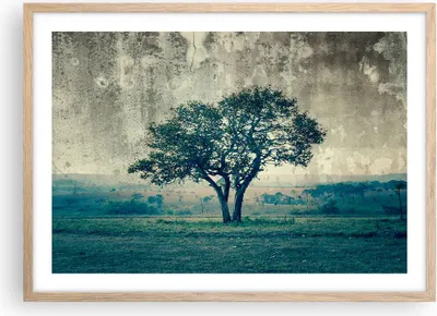 Produktbild von Gerahmtes Poster - Rahmen in heller Eiche - Baum Natur Feld - 70x50 cm - Wand Bild - Wanddeko - Wandbilder - Kunstposter - Wandposter - Bilderrahmen - Bilder - Kunstdruck - Wandbild - P2NAA70x50-3627