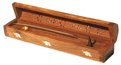 Produktbild von Räucherstäbchenhalter "India Truhe" Holz 30x6 cm