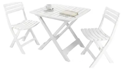 Produktbild von Outdoor-Set bestehend aus: 2 Stühlen und 1 Tisch, Italy, Farbe weiß
