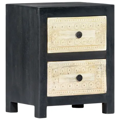 Produktbild von Maison Exclusive - Nachttisch Handgeschnitzt Grau 40x30x50 cm Massivholz Mango