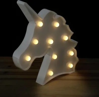 Produktbild von (020) Stilvoller weiß glänzender Einhornkopf als LED Wandleuchte Dekolampe NEU