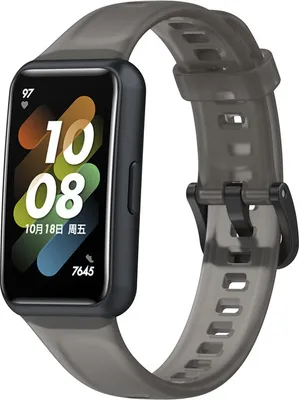 Produktbild von Strap-it Huawei Band 7 Silikonarmband (Transparent Schwarz)