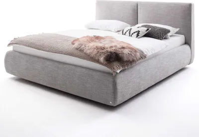 Produktbild von Bett mit Stauraum Celine 180x200 - hellgrau