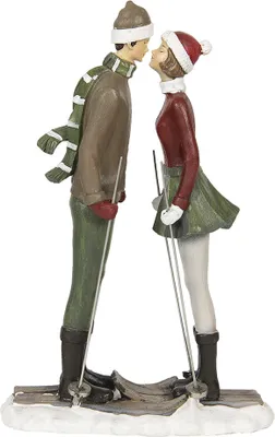 Image de Clayre & Eef Figurine Couple 18x7x27 cm Vert Rouge Polyrésine