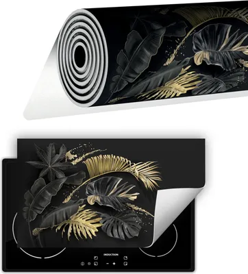 Immagine prodotto di Copripiastra per piano cottura in Vetroceramica 90x52 cm Tappetino antiscivolo Roll-up, grigio fiori