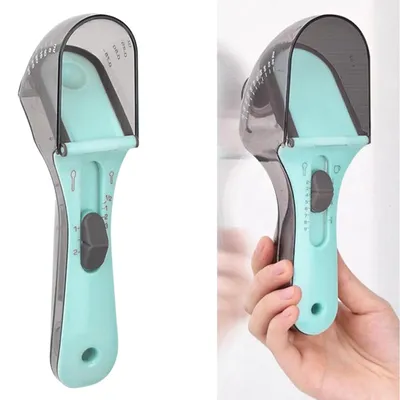 Image de 2 tasses à mesurer réglables, cuillères à mesurer de cuisine avec échelle coulissante pour les ingrédients secs et liquides, tasses à mesurer compactes avec échelle graduée - Cups