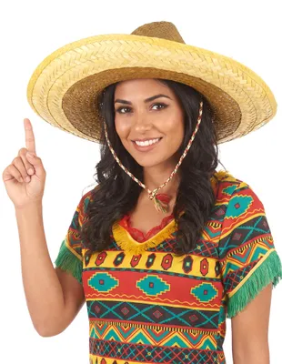 Produktbild von Sombrero Mexiko-Strohhut gelb-braun - Einheitsgröße, KI-generiertes Bild
