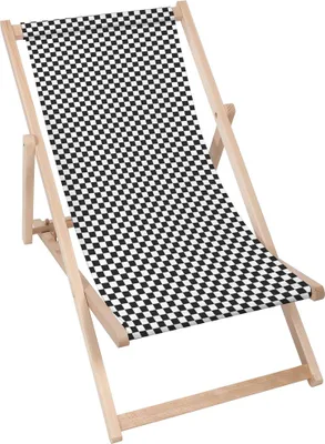 Produktbild von Dreamroots Liegestuhl klappbar Holz, Buchenholz bis zu 130 kg, Sonnenliege klappbar mit 3-stufiger Neigungsregulierung der Rückenlehne, Checkered