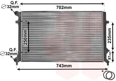 Produktbild von Van Wezel Wasserkühler für Audi A3 Seat Altea Skoda Octavia VW Golf 5 6
