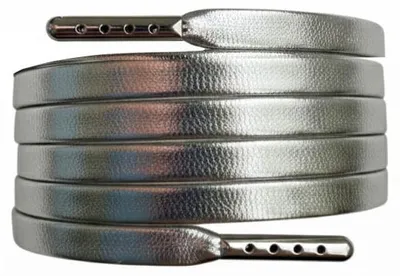 lederschnuersenkel flach silber