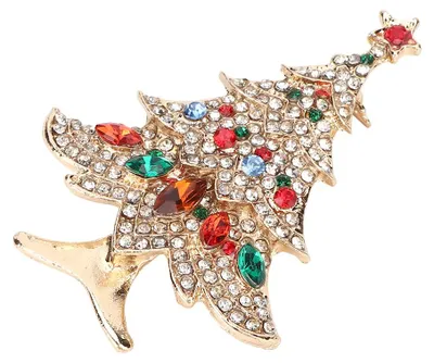 Produktbild von Weihnachtsstil, modische Legierung, elegante Strass-Dekoration, Pin-Brosche, Schmuck