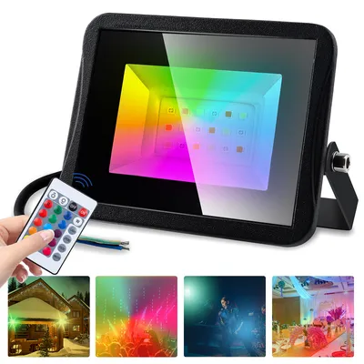 Zdjęcie produktu dla Fiqops RGB Floodlight Reflektor zewnętrzny IP67 Ściemnialny 160-265V Reflektor ogrodowy 20W