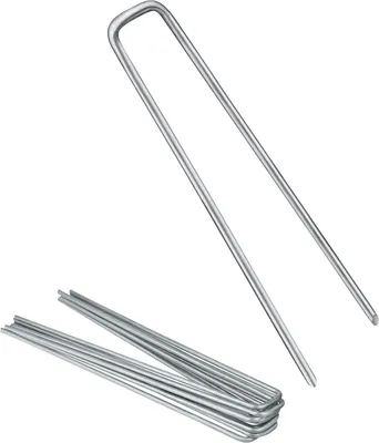Obrázek produktu pro Kotvy z pozinkované oceli - kolíky do zahrady - pro upevnění v zemi - materiál odolný proti korozi - 25 kusů, délka 200 mm - stříbrná barva