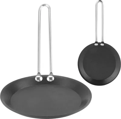 Imagen del producto de Mini sartén decorativa para huevos pochados, modelo para el hogar, pequeña wok, utensilio de cocina, con mango de acero