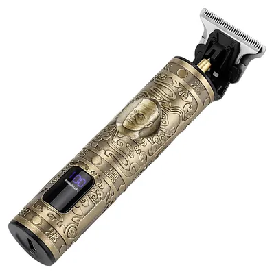 Image de Rozia, tondeuse de précision sans fil avec tête en T, écran LED, rechargeable, dorée