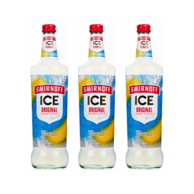 Three bottles of Smirnoff Ice Original Crisp Citrus.