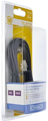 Produktbild von Schwaiger Modem-Kabel RJ11 6P2C -> RJ45 8P2C 6m schwarz