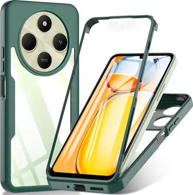 A phone case and a phone with a screen are shown.