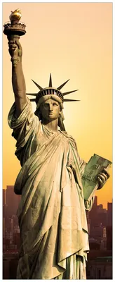 Produktbild von Wallario Wandbild aus Acryl, 200 x 80 cm, freischwebende Optik - Freiheitsstatue New York