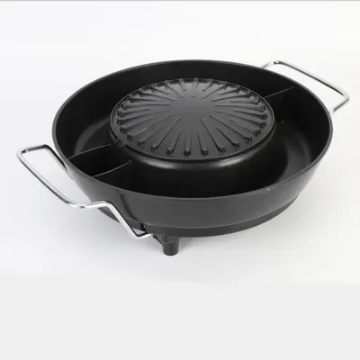 Produktbild von Koreanischer Grill Hot Pot,Kochtopf,Küchentopf,3L,36 cm,220V,4 Personen,Grillen, Hot Pot, Pfannengerichte,Aluminium,Schwarz