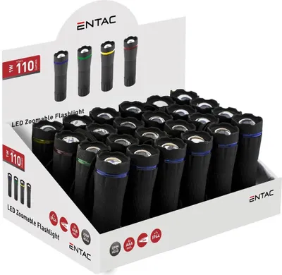 Zdjęcie produktu dla Entac EFL-ZOOM-PL, Latarka ręczna, Czarny, Plastik, IP44, LED, 1 lamp(y)