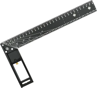 Produktbild von 300mm Anschlagwinkel Präziser Universal Kombiwinkel aus Aluminiumlegierung zum präzisen Anreißen Zeichnen mit Multiwinkel Anschlaglineal Winkelmesser