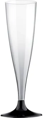 Produktbild von 432 Mehrweg Sektgläser Wein 140 ml Wiederverwendbar Kunststoff unzerbrechlich transparent schwarz Sektflöte