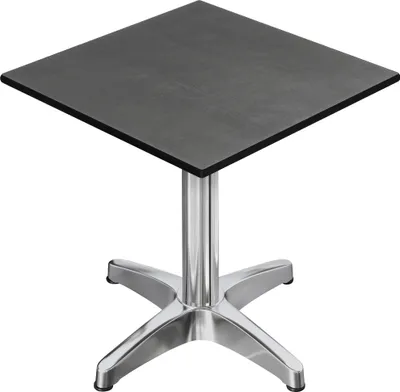 Produktbild von CPBL | HPL Bistro Tisch | B:T:H 60 x 60 x 78 cm | Anthrazit / Aluminium | Klappbar + Zusatzgewicht | Quadratisch | Bistrotisch Gastro Tisch