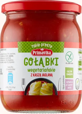 Obrázok produktu pre VEGÁNSKE VALCE S PROSOM A HUBAMI V RAJKOVEJ Omáčke, BEZLEPKU 480 g - PRIMAVIKA